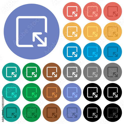 Resize object round flat multi colored icons