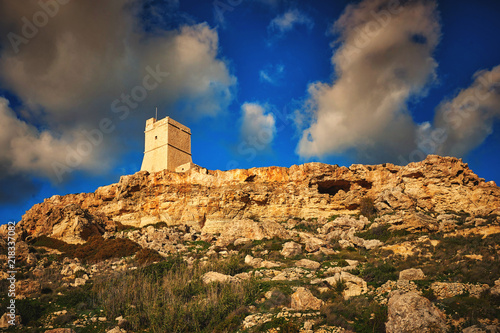 Lippija Tower known as Gnejna Tower near Gnejna Bay in Mgarr, Malta photo