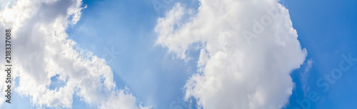 White clouds on a blue sky, panorama of sky © ValenZi