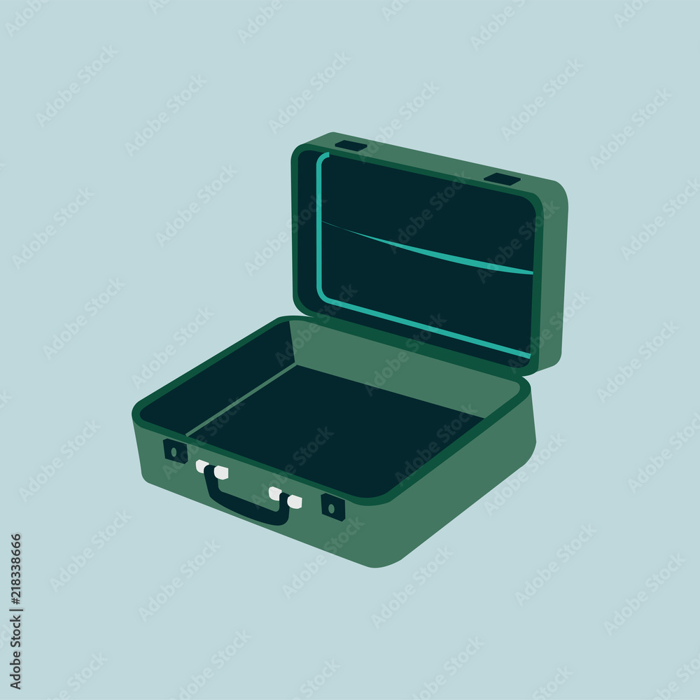 Isolated green business briefcase illustration Isolated green business briefcase illustration
