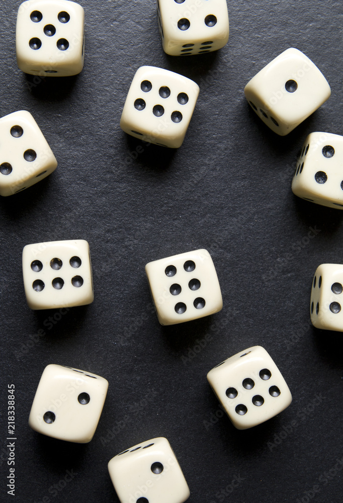 Dice for game on a black background Dice for game on a black background