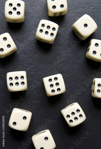 Dice for game on a black background