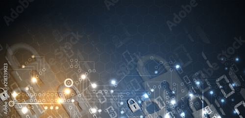 Cybersecurity and information or network protection. Future technology web services for business and internet project