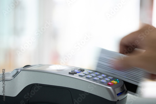 swipe credit card pay shopping