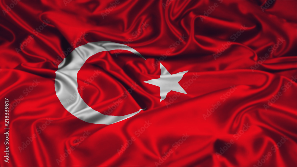 Obraz premium Turkish Flag silk