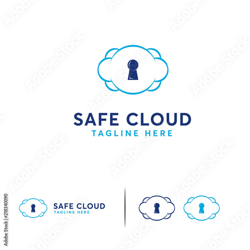 Safe Cloud Logo designs Vector, Lock Cloud logo template