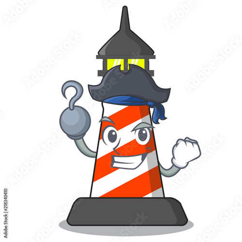 Pirate lighthouse character cartoon style