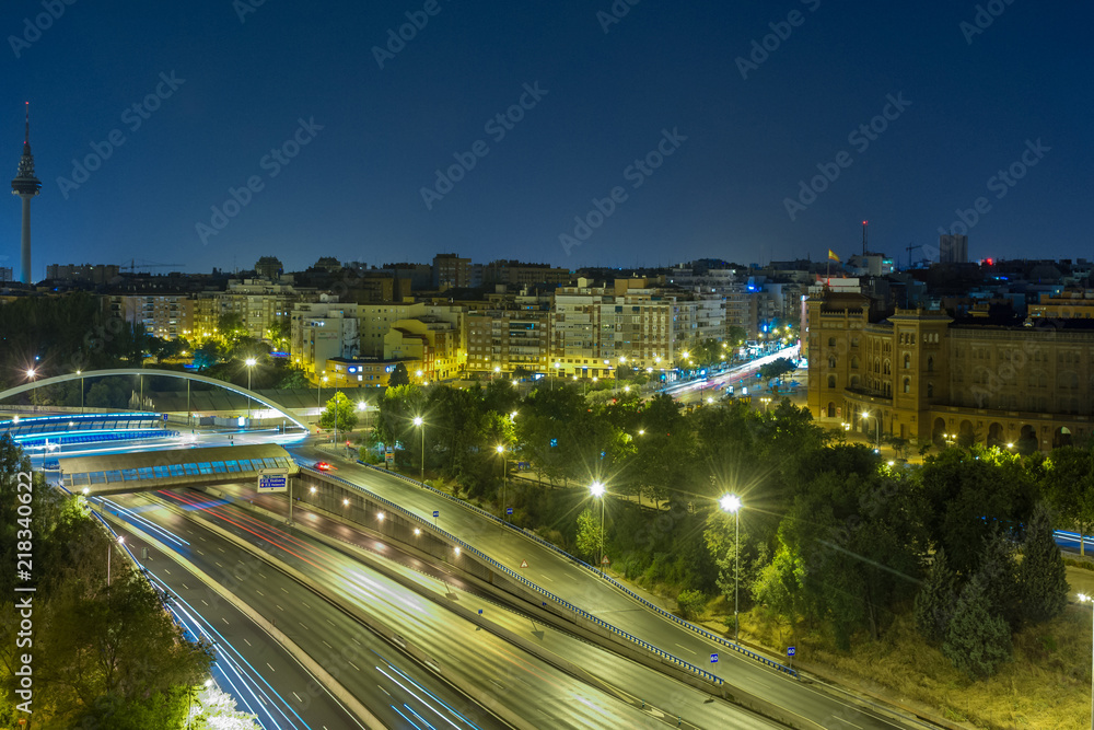 Madrid's M30 motorway near the Plaza de Ventas and Torrespaña