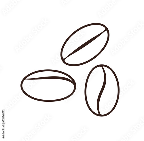 Coffee bean. Isolated coffe beans on white background