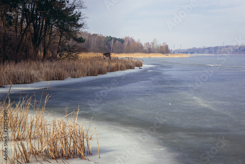 River Narew near Wieliszew, small town in Mazovia Province of Poland