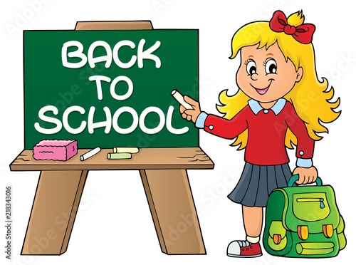 Happy pupil girl theme image 9