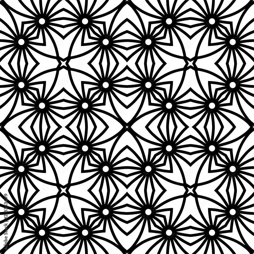 Abstract seamless black and white pattern