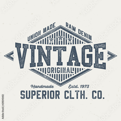 Union Made Vintage Raw Denim - Aged Tee Design For Printing