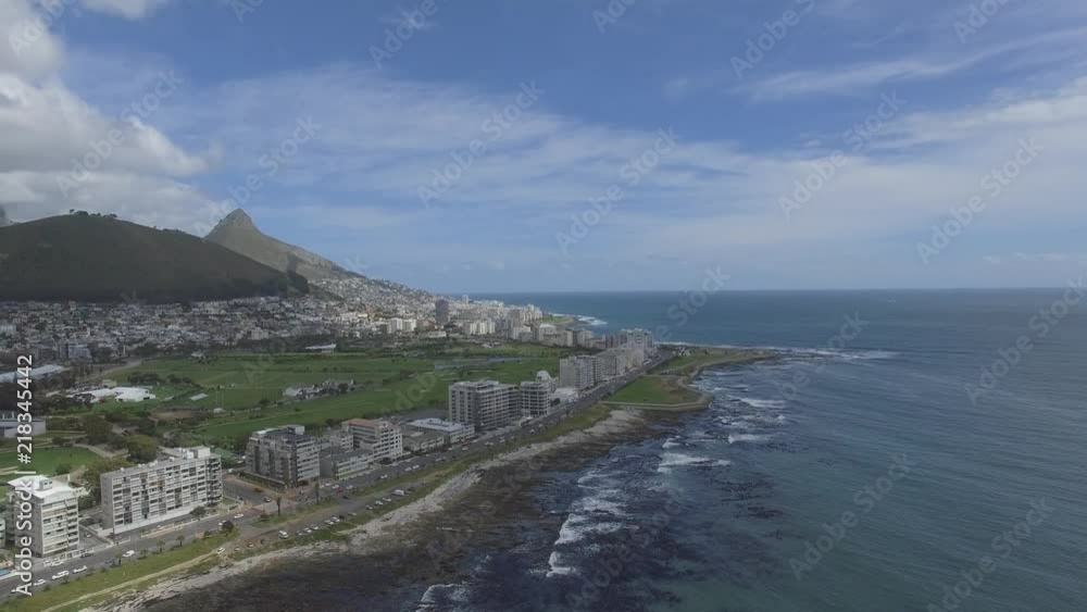Green point, Cape Town from above , showing the city coast and Lions Head Green point, Cape Town from above , showing the city coast and Lions Head