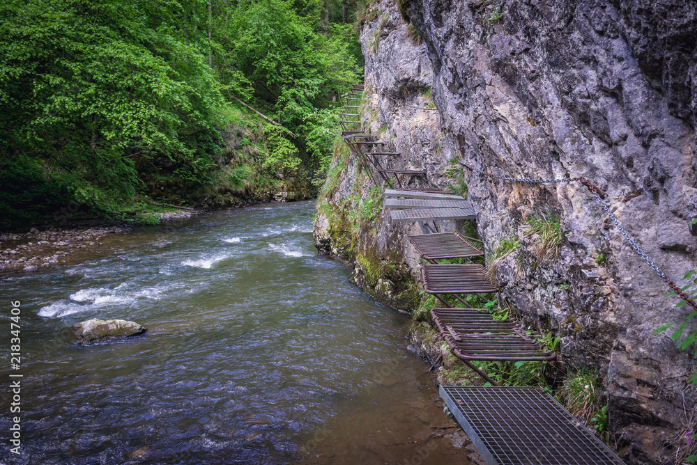 River Hornad seen from tourist path in park called Slovak Paradise, Slovakia River Hornad seen from tourist path in park called Slovak Paradise, Slovakia