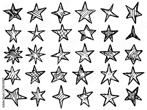 hand drawn stars vector collection