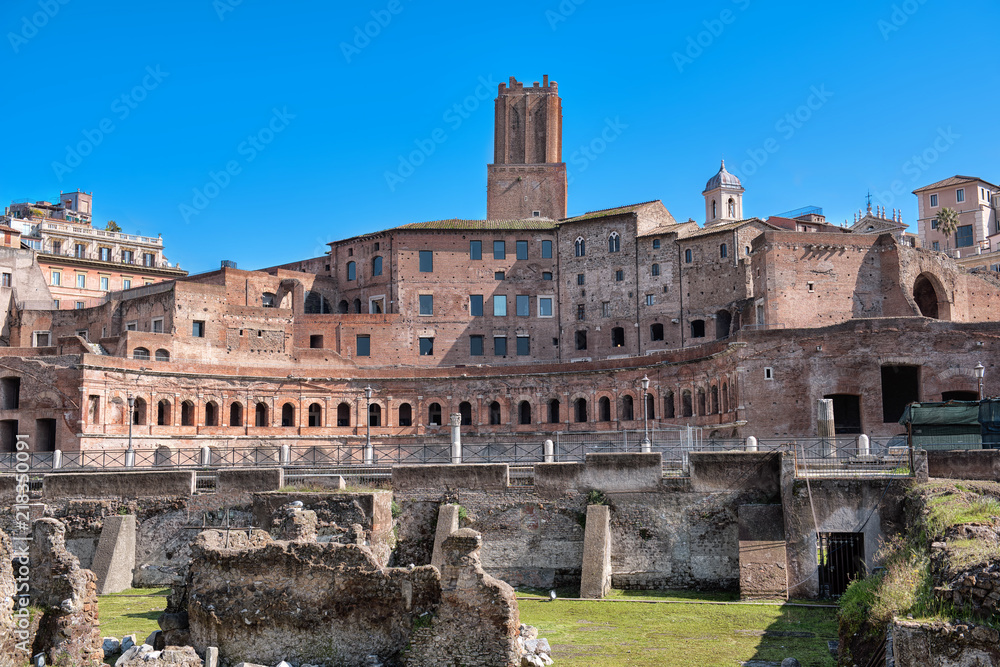 Trajan's Market, Trajan's Forum in Rome, front view
