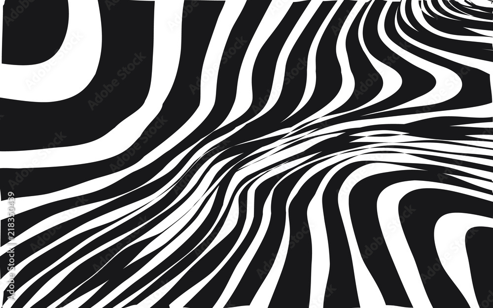 Abstract Warped Black and White Lines Background Abstract Warped Black and White Lines Background