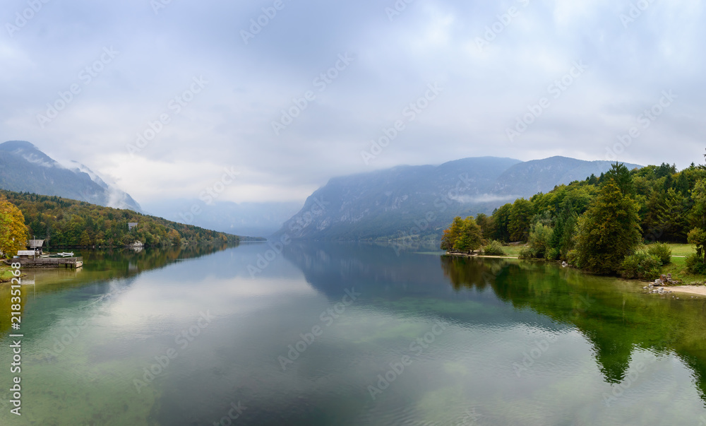 Beautiful Lake Bohinj in early autumn, Slovenia Beautiful Lake Bohinj in early autumn, Slovenia