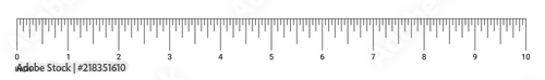 Ruler inch measurement numbers vector scale photo