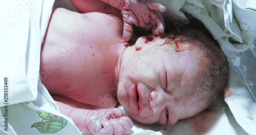 Cries of the newborn child