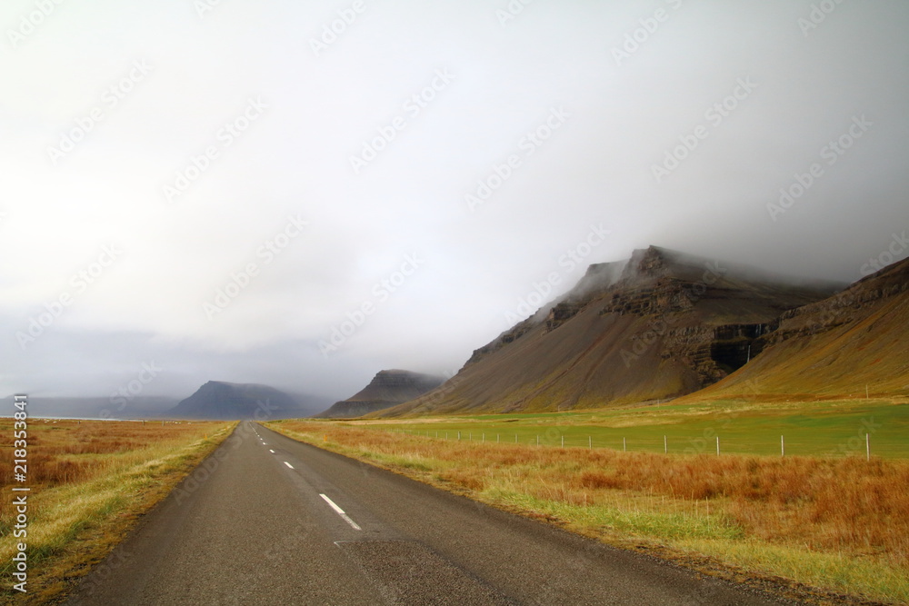 Icelands mountains in autumn colours