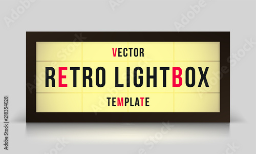 Marquee retro lightbox signage vector template