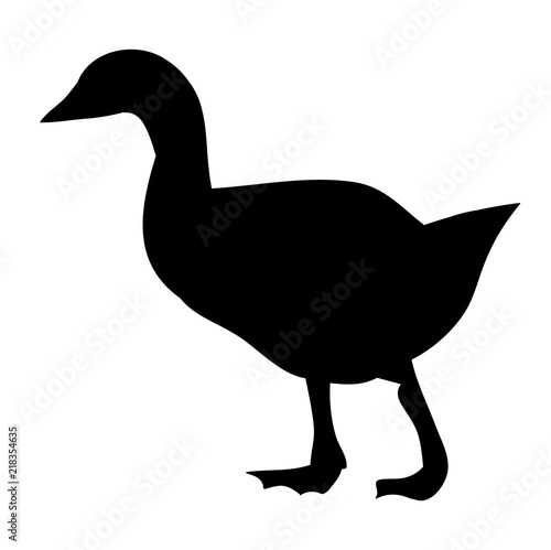 white background silhouette goose, duck