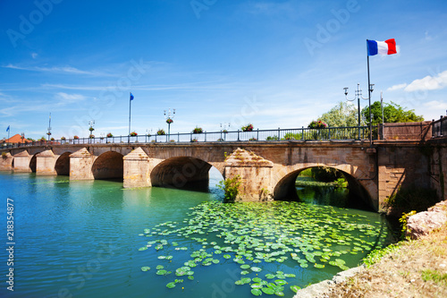 Bridge over French Haute Saone river, Gray town photo