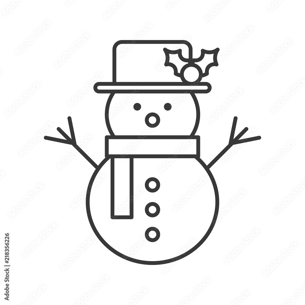 Naklejka premium snowman outline icon, winter and Christmas theme