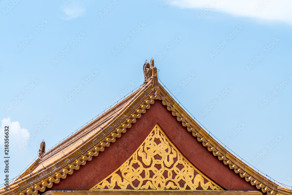 The roof of the Forbidden City in Beijing, China