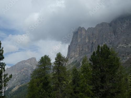 summit rock in the mountains of south tyrol italy europe in the clouds