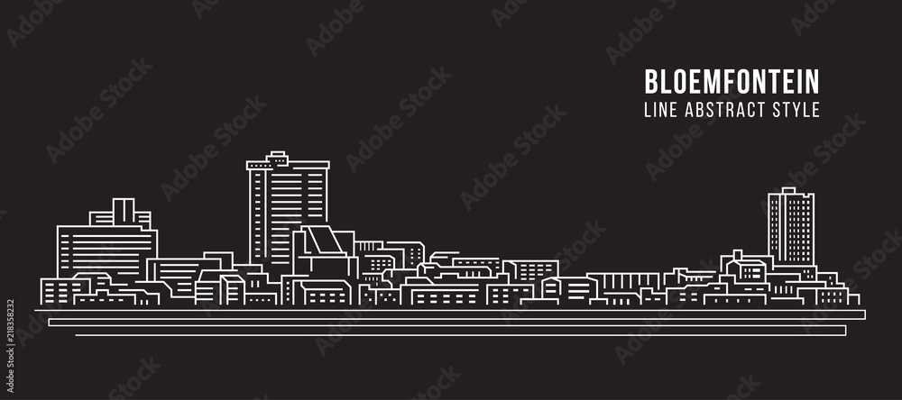 Cityscape Building Line art Vector Illustration design - Bloemfontein city