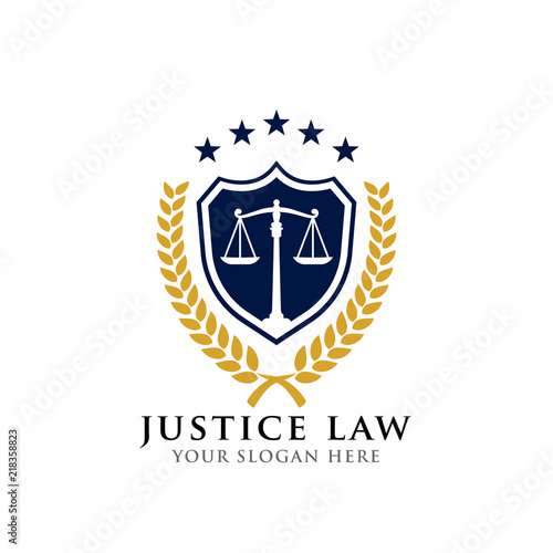 justice law badge logo design template