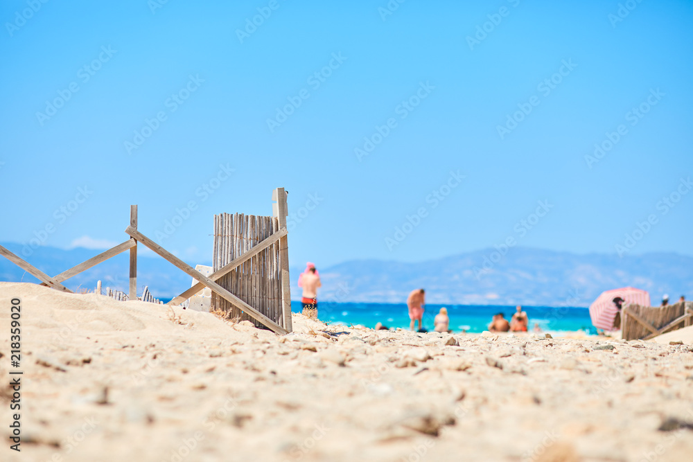 Chrisi (Chrysi) island beach water background Chrisi (Chrysi) island beach water background