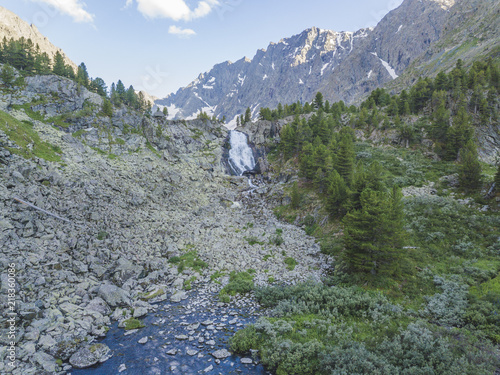 Kuiguk waterfall. Altai mountains nature photo