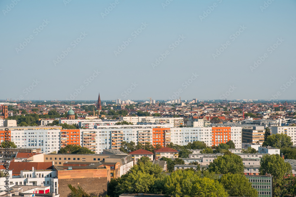 Fototapeta premium sky above Berlin city skyline and blue sky -
