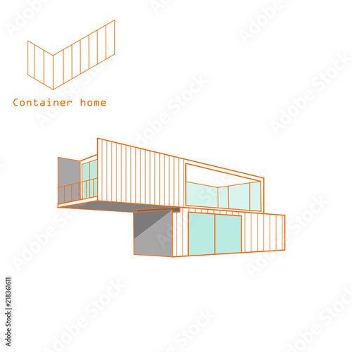 container house vector  isolated