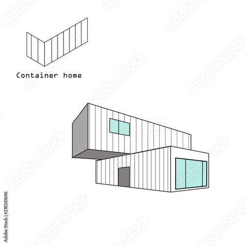 container house vector  isolated
