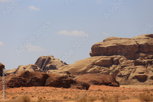 Rock in the shape of a recumbent man, Wadi Rum desert, Jordan