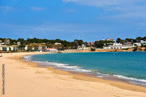 Coastline of Sagaro, is a resort on the Costa Brava. Catalonia, Spain