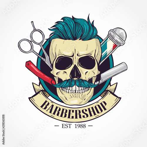 Color barbershop logo