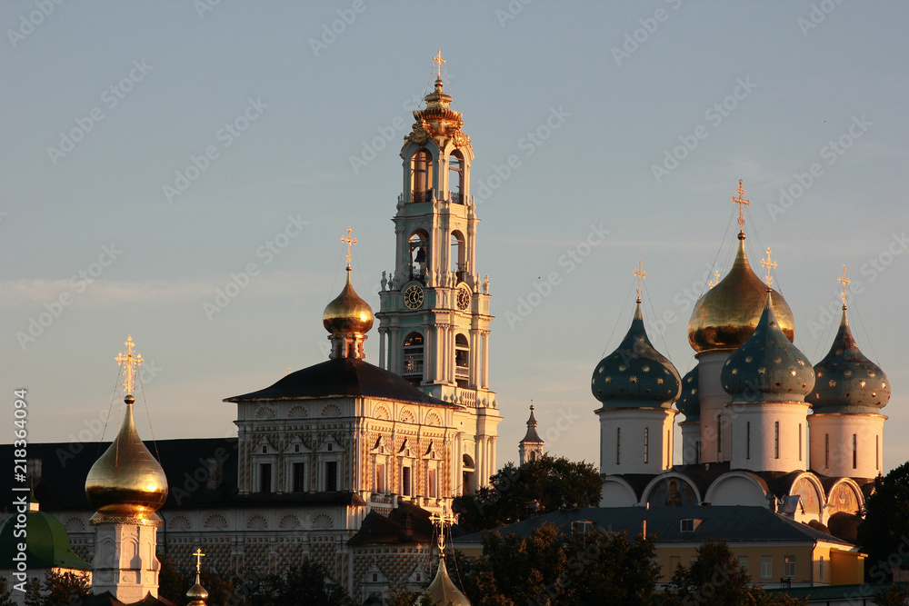 domes of the ancient temple in Sergiev Posad