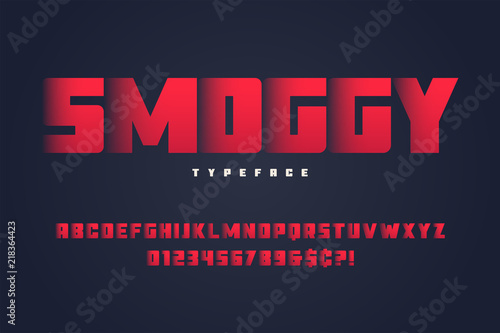 Smoggy heavy display font design, alphabet, typeface, letters an