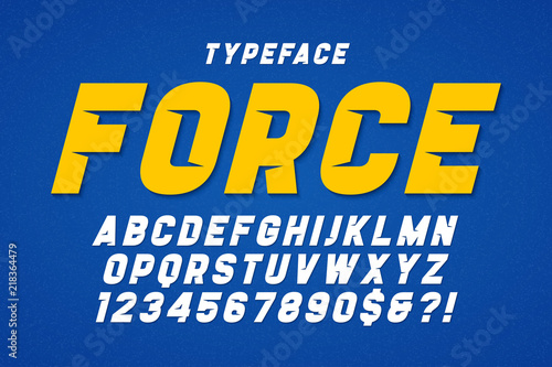 Force heavy display font design. Swatches color control.