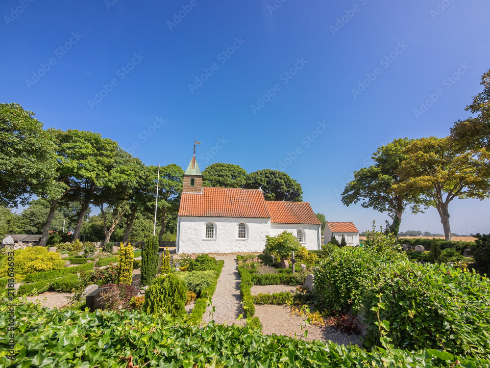 The very small church on Hjarnoe island in Jutland The very small church on Hjarnoe island in Jutland