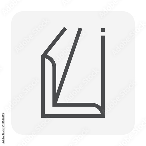 Steel product icon. L chanel profile shape. That alloy of iron from steel production industry and metallurgy used as beam, bar, frame, girder, structure in engineering, construction building material.