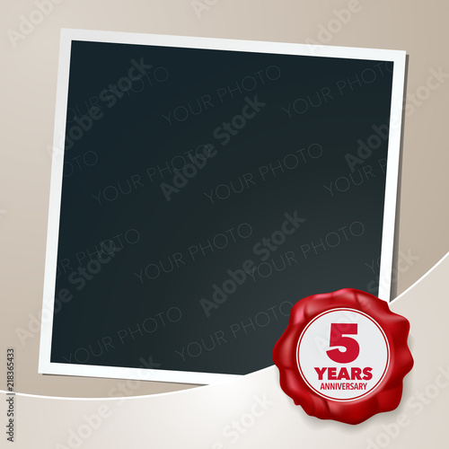 5 years anniversary vector icon, logo, template design element