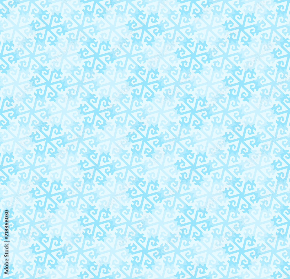 Mosaic from blue snowflakes in techno style. Seamless pattern.
Mosaic from blue snowflakes in techno style. Seamless pattern.