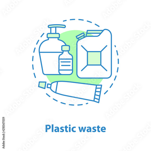Plastic waste concept icon